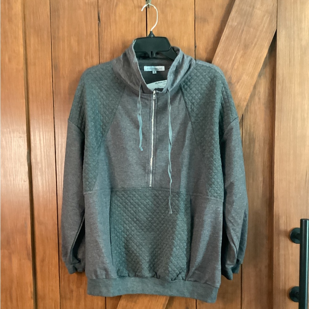 Gray Oversized Long Sleeve Sweatshirt